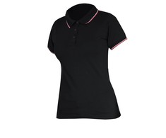 Lahti Pro Marškinėliai Moteriški polo marškinėliai 190 g/m2, juodi, „L“, ce, Lahti