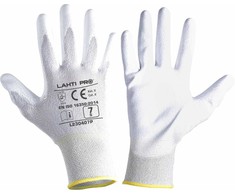 Lahti Pro Rękawice PU antistatinės pirštinės, baltos l230409p, kartonas, "9", ce, Lahti