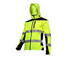 Lahti Pro Įspėjamasis softshell džemperis su nuimamomis rankovėmis, geltonas, "L", ce, Lahti