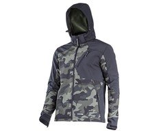 Lahti Pro Striukė Softshell striukė su gobtuvu, žaliai juodas kamufliažinis raštas, „l“, ce, lahti
