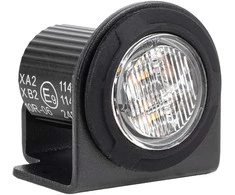 Apvali oranžinė LED įspėjamoji lempa R65 12V / 24V 12W AMIO-04864