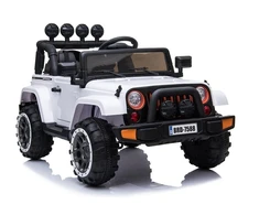 Lean Cars Akumuliatorinis vienvietis automobilis vaikams Jeep BRD-7588, 4x4, baltos spalvos
