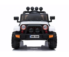 Lean Cars Akumuliatorinis vienvietis automobilis vaikams Jeep BRD-7588, 4x4, baltos spalvos