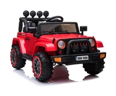 Lean Cars Akumuliatorinis vienvietis automobilis vaikams Jeep BRD-7588, 4x4, raudonos spalvos