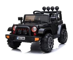 Lean Cars Akumuliatorinis vienvietis automobilis vaikams Jeep BRD-7588, 4x4, juodos spalvos
