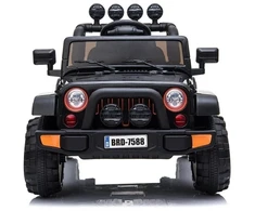 Lean Cars Akumuliatorinis vienvietis automobilis vaikams Jeep BRD-7588, 4x4, juodos spalvos