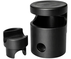 Plastikowa Plastikinis batuto dangtelis, grybo formos, su žiedu, juodas, 25 mm