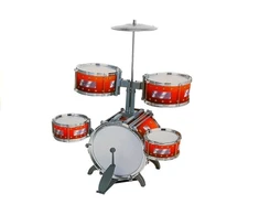 Lean Toys Didelis mušamasis 5 būgnų cimbolinis vaikiškas instrumentas