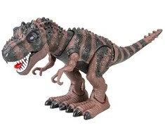 Lean Toys Baterijomis maitinamas Tyrannosaurus Rex vaikščiojantis dinozauras rudas