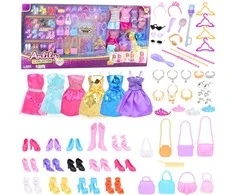 Lean Toys Lėlės drabužių ir aksesuarų rinkinys Anlily, 65 vnt.