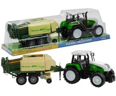 Lean Toys Didelis traktorius su priekaba Žemės ūkio mašina 65 cm