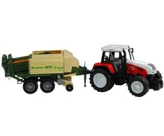 Lean Toys Didelis traktorius su priekaba Žemės ūkio mašina 65 cm