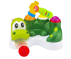 Lean Toys Interaktyvus krokodilas su kamuoliukų takeliu ir plaktuku