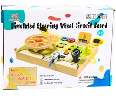 Lean Toys Medinė edukacinė manipuliacinė vairavimo lenta