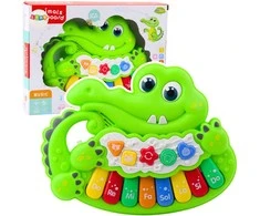 Lean Toys Interaktyvus vaikų pianinas „Krokodilas“ su garsais ir šviesomis