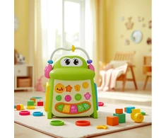 Lean Toys Interaktyvus edukacinis kubas su fortepijonu ir formų rūšiuokliu