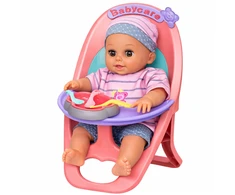 Lean Toys Interaktyvi kūdikio lėlė 30 cm su kėdute ir priedais
