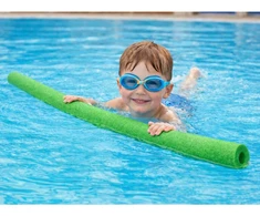 Lean Toys Universalūs putplasčio plaukimo pagaliai 150 cm, vaikams ir suaugusiems, kūno atramai, žali