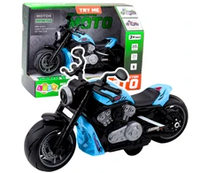Lean Toys Žaislinis motociklas su šviesomis ir garsais, mėlynas, 22.5 cm