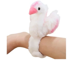Lean Toys Pliušinis gulbės žaislas su apyranke, baltas