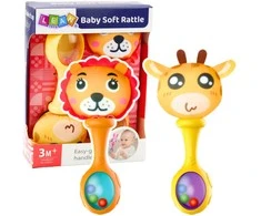 Lean Toys Sensorinių Barškučių Rinkinys su Liūtu ir Žirafa