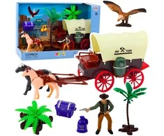 Lean Toys Kaubojų Rinkinys su Vakarų Vagonu ir Figūromis