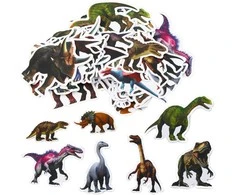 Lean Toys Dinozaurų lipdukų rinkinys vaikams, 50 vnt., 4-7 cm