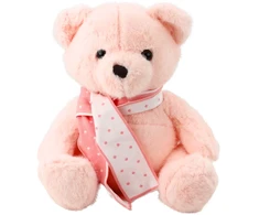 Lean Toys Pliušinis žaislas - rožinis meškiukas su šaliku, 35 cm