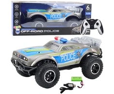 Lean Toys Nuotoliniu būdu valdomas policijos automobilis 1:8 su 2.4G pultu