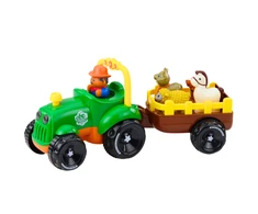 Lean Toys Vaikiškas traktorius su priekaba ir gyvūnų figūrėlėmis