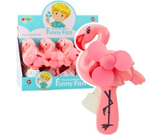 Lean Toys Rankinis ventiliatorius vaikams Flamingo, rožinis, 18.5x12.5 cm