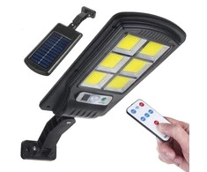 Sieninis šviestuvas Solarna Saulės energija varomas LED gatvės šviestuvas su judesio jutikliu ir nuotolinio valdymo pultu „Maclean IP54“, 4 W, 400 lm, 6500 K, ličio jonų 1200 mAh, 3 veikimo režimai MCE446