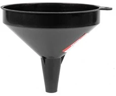 Juodas plastikinis universalus piltuvėlis kurui, skystam vandeniui, 10 cm amio-04044