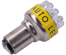 Żarówka Automobilio lemputė 12V S-25-12LED-1157 geltona