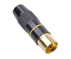 Cabletech Išmaniojo (Smart TV) ir televizoriaus priedas kabelio tv antenos lizdas, metalinis, juodas