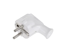 Elgotech Kištukas su įžeminimo kontaktais baltas kampinis Schuko WT-35