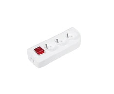 Elgotech Oem Prailginimo lizdas x 3 su įžeminimu ir jungikliu baltas GN-30W