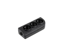 Elgotech Oem Prailginimo lizdas x 3 su įžeminimu juodas GN-30-2