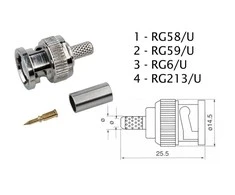 Wtyk Priedas BNC jungtis rg58