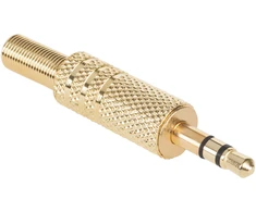 LP Wtyk Jack 3.5 stereo kištukas, aukso spalvos, metalinis