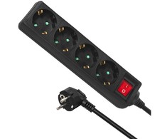 Maclean elektros juostelė, ilgintuvas, 4 lizdai, jungiklis, 3500W, 3m, vokiškas tipas, MCE196G