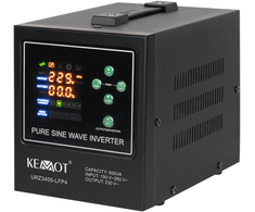 KEMOT PROsinus-800-LFP4 avarinio maitinimo keitiklis su gryna sinusine banga ir įkrovimo funkcija 12V 230V 800VA/500W