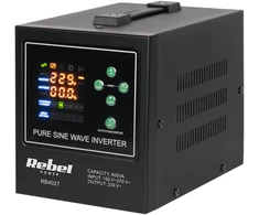 Rebel POWER-800-LFP4 avarinis maitinimo šaltinis – keitiklis su gryna sinusine banga ir įkrovimo funkcija 12V 230V 800VA 500W