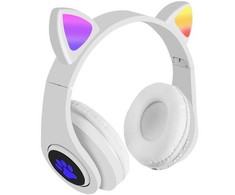 Malatec Belaidės „Bluetooth“ ausinės su LED ausimis Baltas