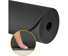 Gimnastikos kilimėlis jogai, pilatesui, fitnesui, 183x61cm, 4mm storio, TPE medžiaga, juodas, REBEL ACTIVE