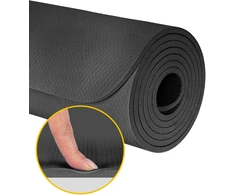 Gimnastikos kilimėlis jogai, pilatesui, fitnesui, 183x61cm, 1cm storio, TPE medžiaga, juodas, REBEL ACTIVE