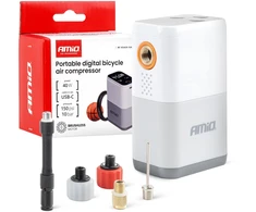 Mini belaidis dviračio kompresorius bešepetėlinis su LED ekranu, 40 W, USB-C, amio-04946