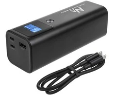 Mobilna „Maclean“ mobilioji išorinė baterija, 24600 mAh, maitinimo šaltinis (PD) 140 W, greitas/greitas/super įkrovimas, 88,56 Wh, 2 x C tipo, USB, MCE335
