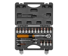 Neo Tools 1/4 colio dvipusis sukimo momento raktas, 5–25 Nm, 21 vnt. rinkinys
