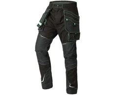 Darbo kelnės NEO Premium PRO XL Dydis (81-234-XL) - Juodos su neoninėmis žaliomis siūlėmis